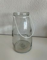 Vase Glas / Glasvase transparent mit Henkel weiß Hessen - Hanau Vorschau