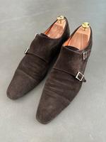 Santoni Schuhe Doublemonks Wildleder braun Gr. 9 Nordrhein-Westfalen - Haan Vorschau