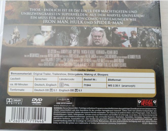 DVD - THOR - Der Allmächtige / Die Legende lebt ... in Trogen