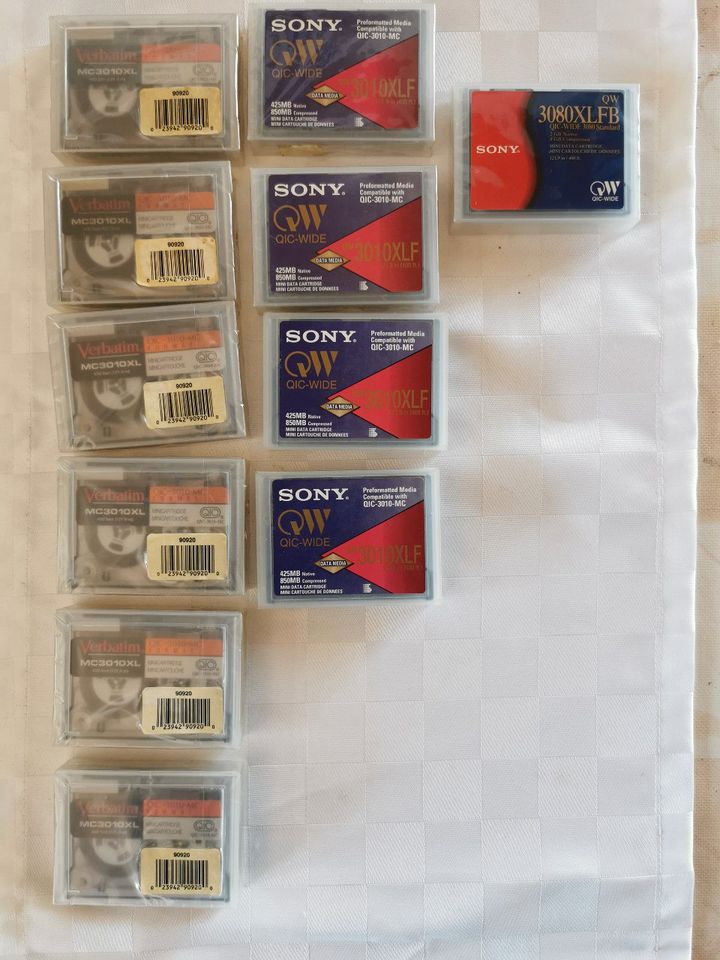 11x Data Cartridge Datenkasetten, 9 davon orig. in Folie verp. in Bestwig