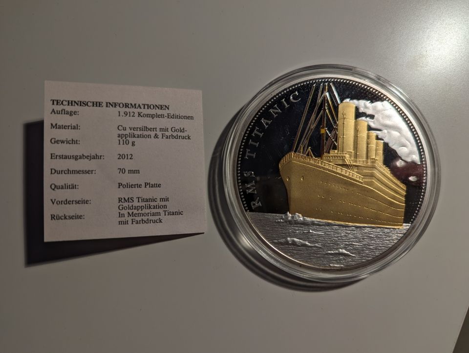 Medaille - "Münze" - RMS Titanic - Gigantprägung 70mm in Klipphausen