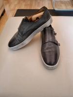 Santoni Double Monk sneakers grau Leder 46 NP 450 EUR! Frankfurt am Main - Nordend Vorschau