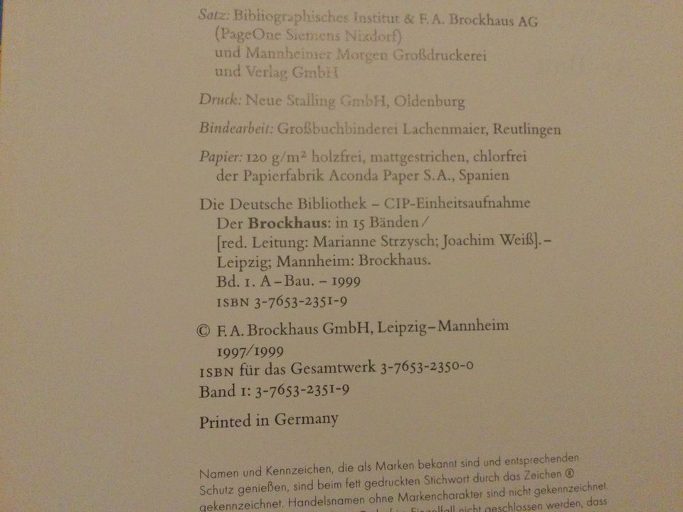 Lexikon Brockhaus 15 Bände Sonderedition „Rizzi“ in Berlin