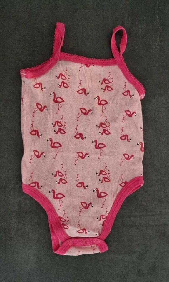 Body Ärmellos Sommer Lupilu Größe 74 / 80 Flamingos rosa pink in Affalterbach  