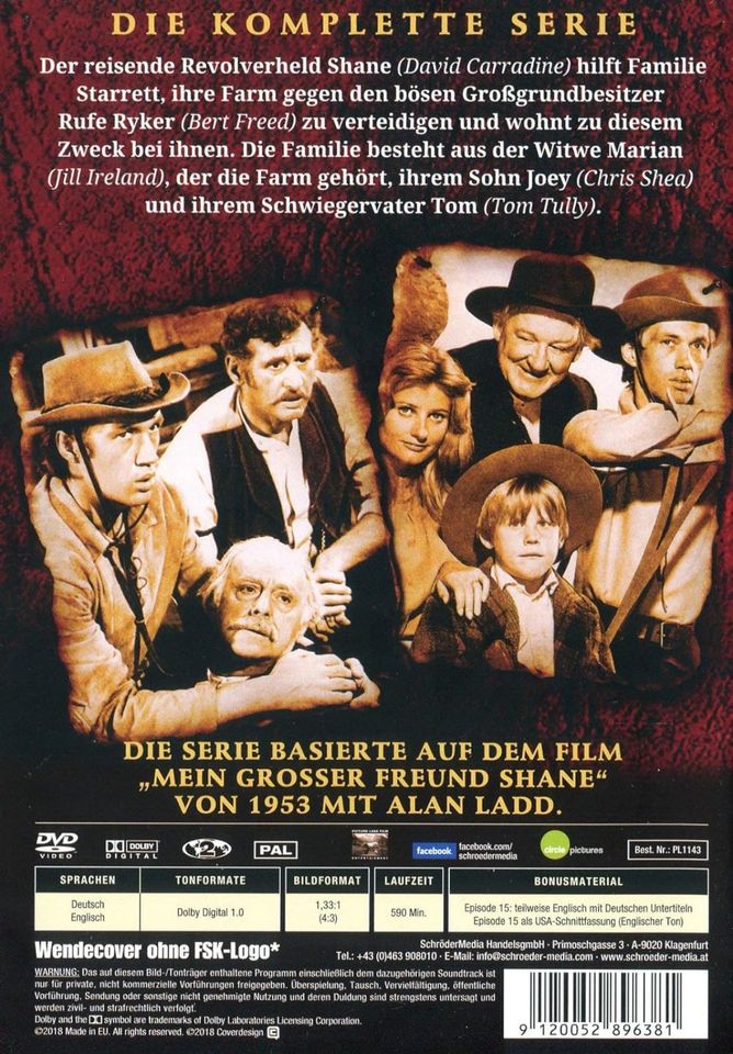 Shane [3 DVDs] David Carradine + Bert Freed - NEU / OVP in Werther (Westfalen)