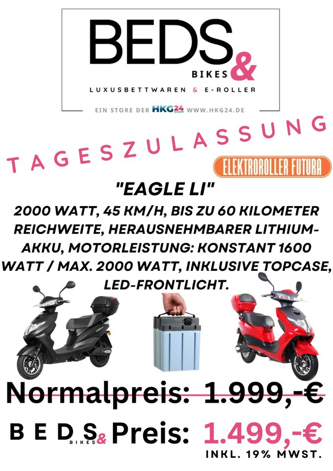 Luxusbettware & E-Roller?? Jetzt neu in Berlin bei Beds&Bikes !!! in Berlin