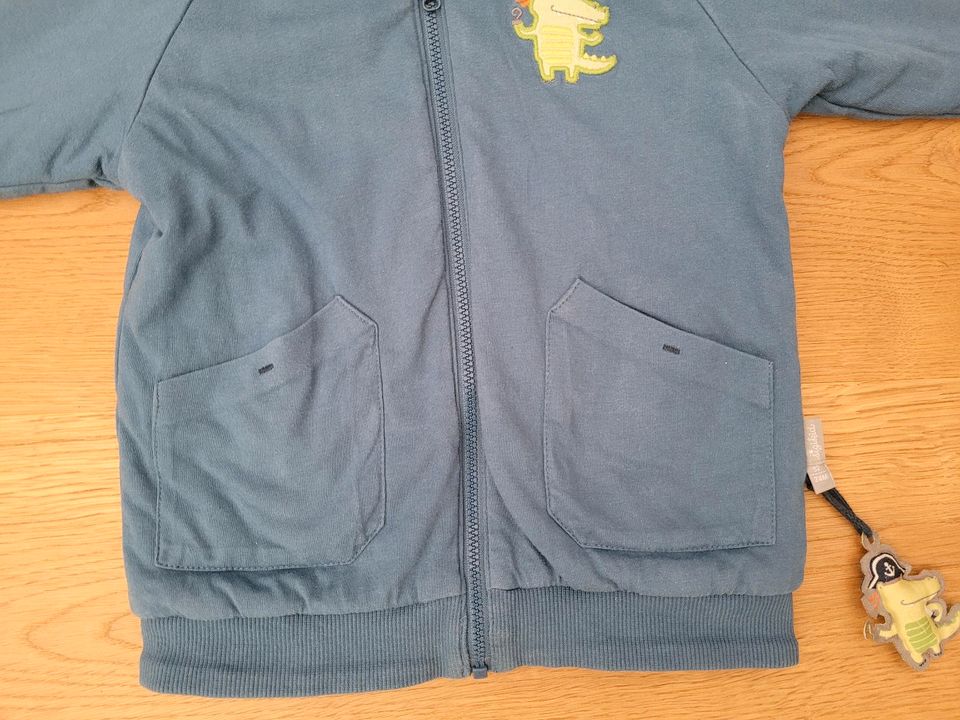 Sigikid dicke Sweatjacke zum Wenden blau Krokodil Gr. 92 in Staudt