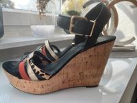 Manfield Leder Keil Sandalen Sandaletten Leo Animal 41 TOP Nordrhein-Westfalen - Dormagen Vorschau