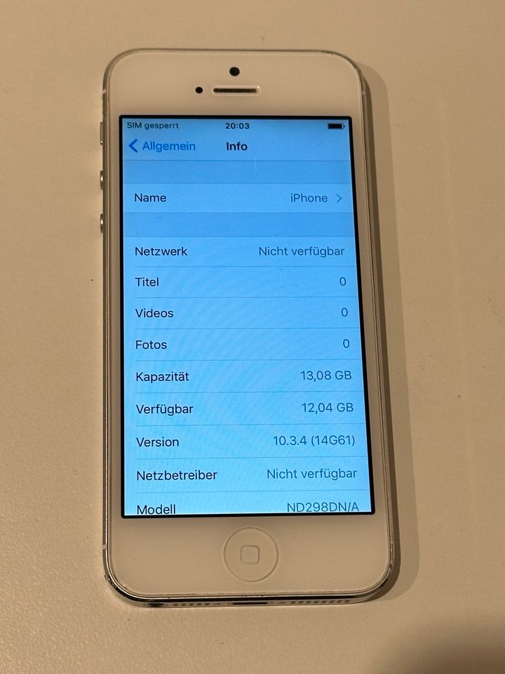 Apple iPhone 5 weiß 16GB ohne Zubehör in Bergrheinfeld