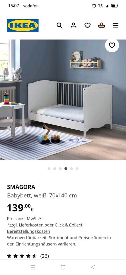 Ikea Babybett mit Matratze in Senden