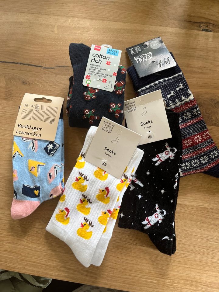 Socken Booklover  Enten Lebkuchenmänner NEU neu mit in Gronau (Westfalen)