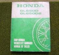 HONDA GL 650 D/ D2 : Orig. Werkstatthandbuch - Guter Zustand Niedersachsen - Zeven Vorschau