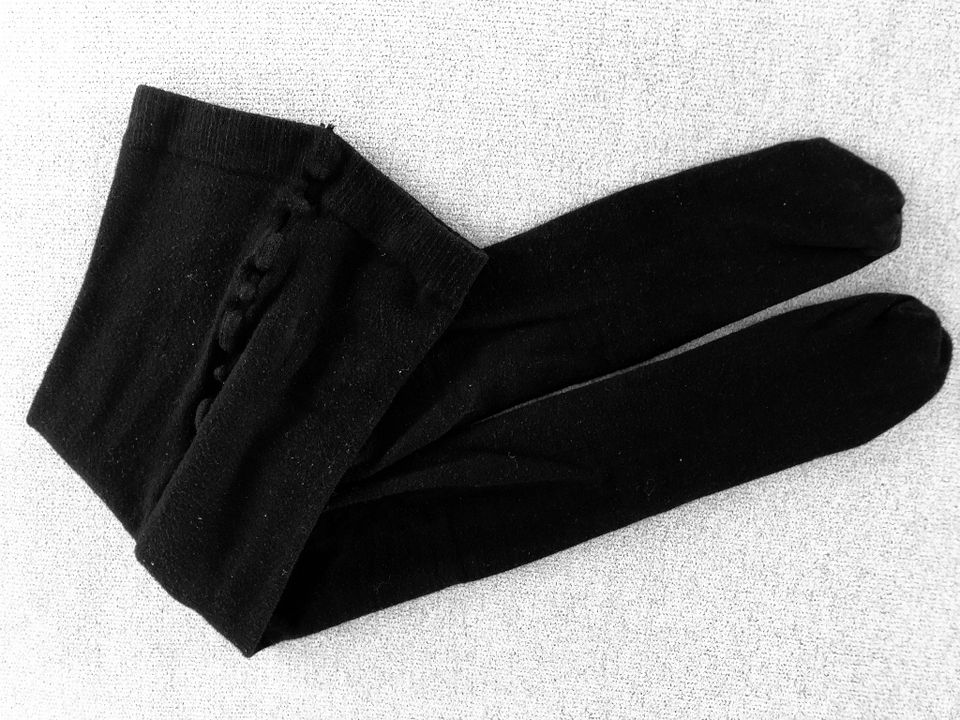 H&M Tights Strumpfhose Strumpfhosen Baumwolle schwarz in 134 140 in Obertshausen