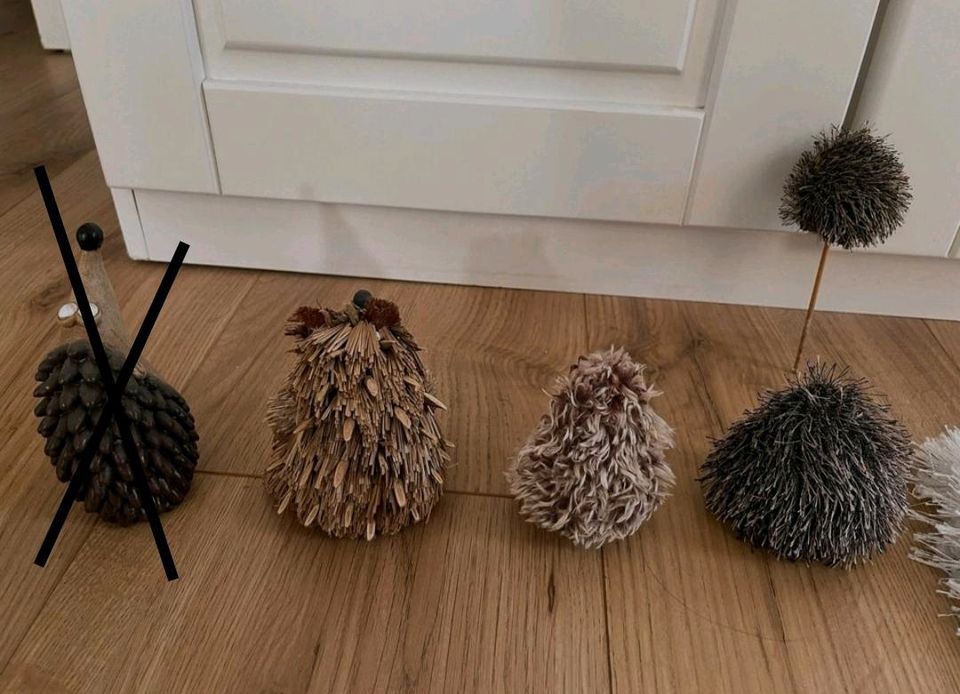 5 Igel Igelfiguren Herbst Deko braun Blumentopf Porzellan Wolle in Rostock