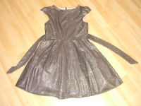 Mädchen Kleid Gr.36(S) grau Festkleid kurzärmelig Glitzer Top! Bayern - Kaufbeuren Vorschau