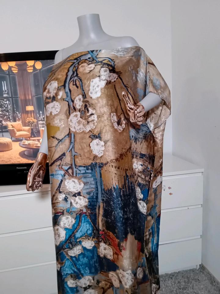 kaftan Maxikleid Seide Übergröße sommerkleid 50 52 54 56 in Germersheim