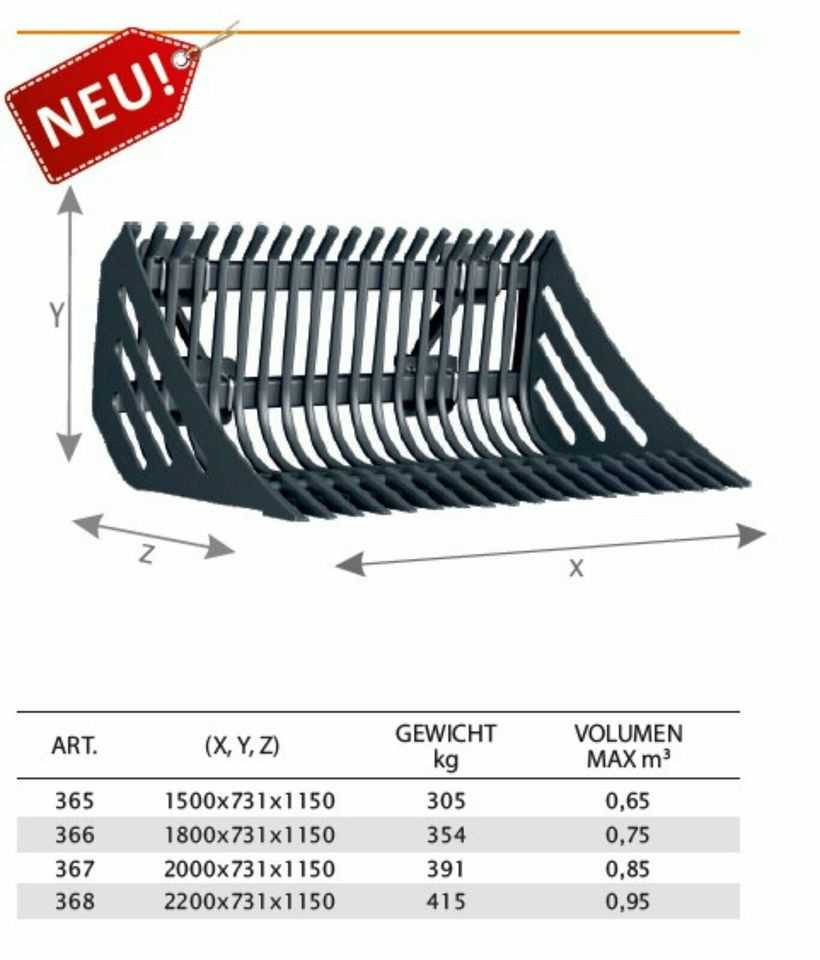 Siebschaufel Stein Frontlader Traktor Radlader Teleskoplader in Berg bei Neumarkt i.d.Opf.