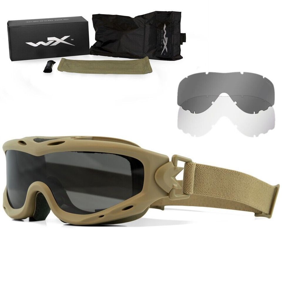 Wiley X Spear Apel Goggles Smoke Grey and Clear Lenses Tan Frame in Gelsenkirchen