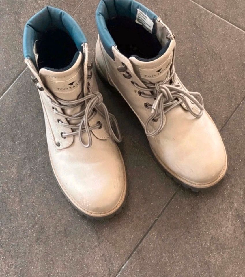 Damenschuhe Tom Tailer Beige / Blau / Boots in Leichlingen