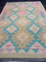 Afghan Kelim 116x82 beige Handgewebt Kilim wolle rug carpet blau Berlin - Wilmersdorf Vorschau