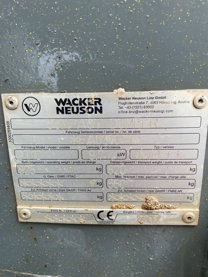 Wacker Neisson DT10 Kettendumper in Grafschaft