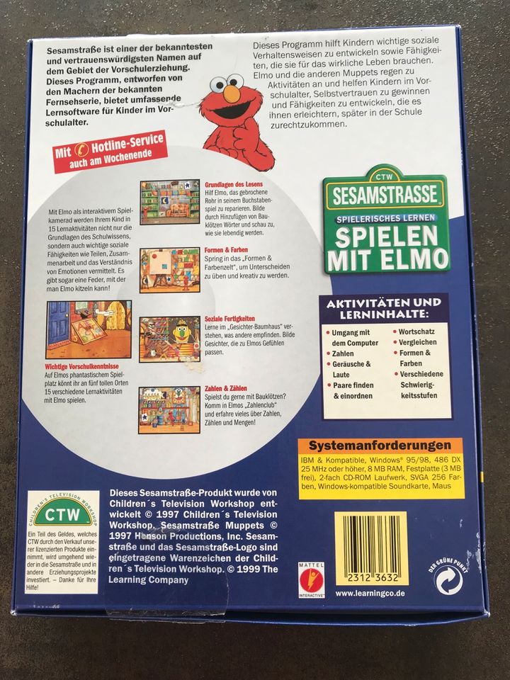 Vintage PC-Spiel Sesamstraße Spielen mit Elmo in Würselen