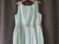 Kleid festlich Bonprix 152 pastell mint Pailletten Chiffon Bayern - Wartenberg Vorschau