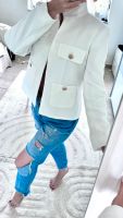 ZARA Blazer weiß Creme Leinen Jacke Gold Thüringen - Mühlhausen Vorschau