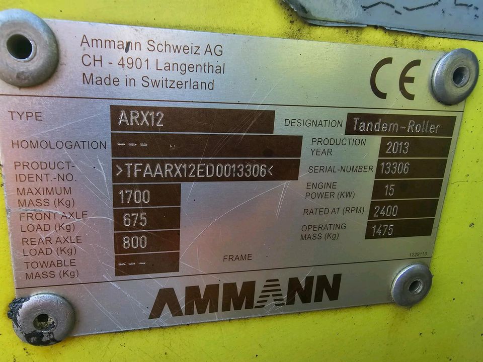 Tandemwalze Ammann ARX 12/ BJ 2013/ in Stuttgart