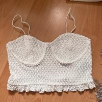 Bershka Bustier Top Shirt Cropped Croptop weiß L Nordrhein-Westfalen - Gütersloh Vorschau