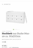 Hochbett Kinderbett mit Schubladen Stauraum weiß INKL Matratze West - Sossenheim Vorschau