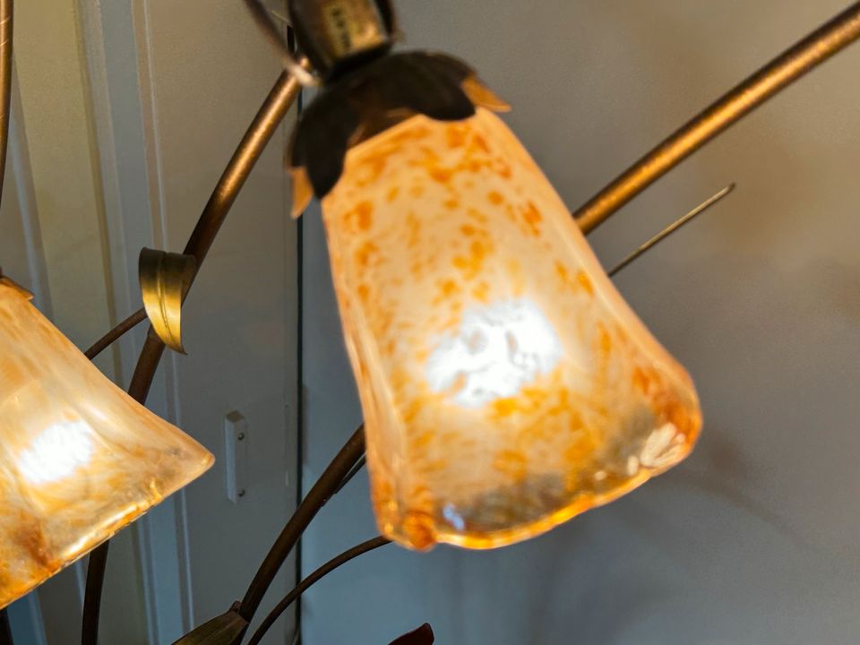 Sorpetaler Stehlampe Lampe Murano Glas Gold Rosen in Bergisch Gladbach