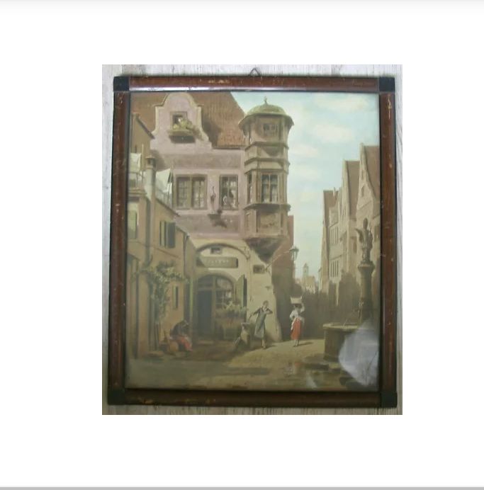 Vintage Bild Druck der verliebte Professor/Spitzweg A4 in Viersen