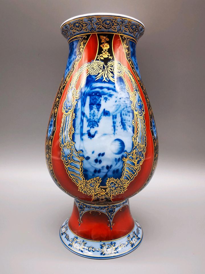 Porzellan-Vase AK Kaiser Siam gold-malerei China Dekoration alt in Herne