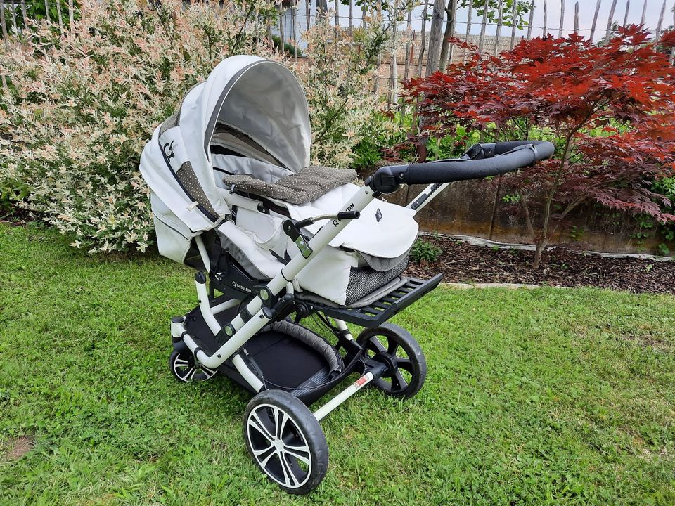 Kinderwagen Gesslein F4 Air+, weiß, mit Zubehör in Aurach