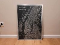 Großes Wandbild "New York City" Metall schwarz 49×70cm Karte Bielefeld - Brackwede Vorschau