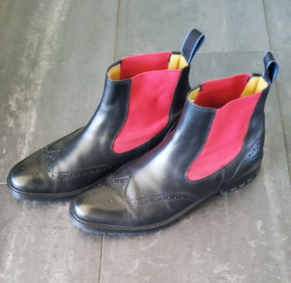 Melvin & Hamilton Chelsea Boot , schwarz / rot , Gr. 44 in Berlin