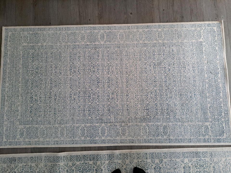 Teppich Set Luxor Famos blau weiß Muster in Velten