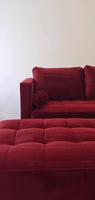 Sofa Couch rot Burgunder Samt  L-Form Ecksofa Berlin - Pankow Vorschau