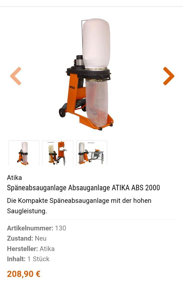 Absaugung Atika 230v gebraucht in Schalksmühle