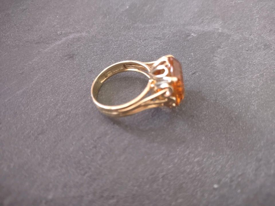 Goldring Ring aus Gold 585+Citrin, ca. 10 Gramm in Berlin