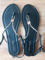 Sandalen Anna Field 38 schwarz Gold, Flip Flops Leipzig - Großzschocher Vorschau