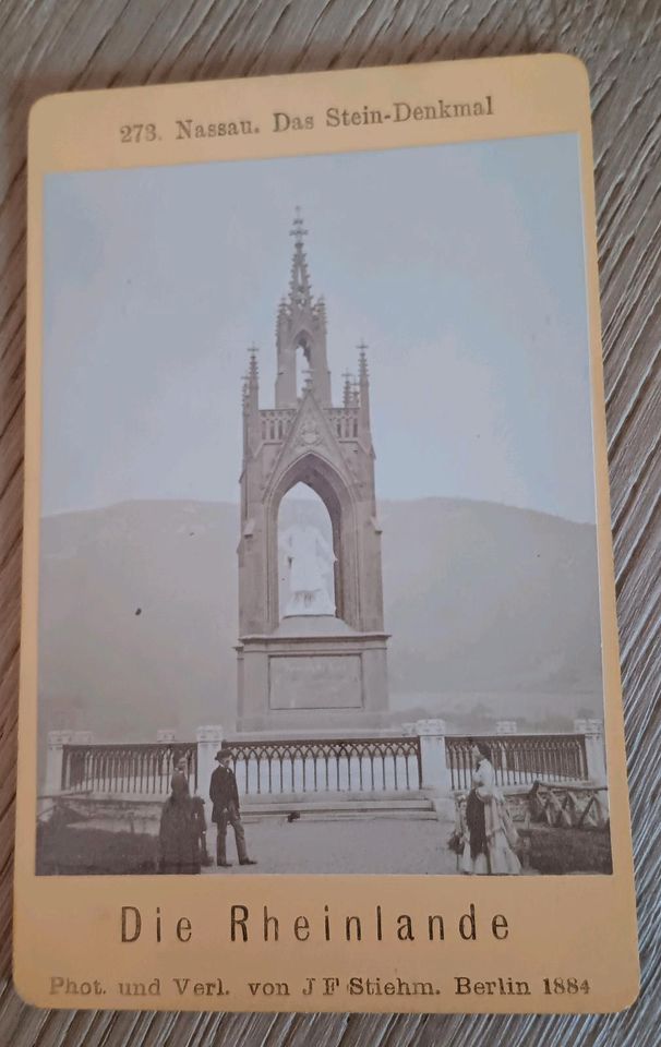 Fotokarte "Das Stein-Denkmal"in Berlin  von 1884 in Inden