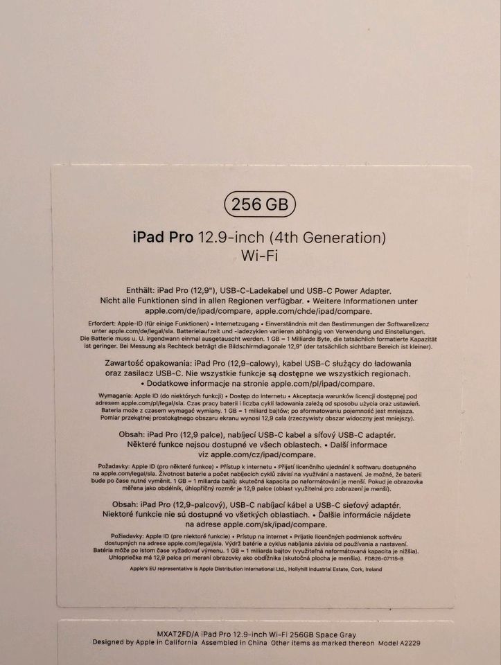 IPad Pro 256 GB 12.9 Zoll Space Gray 4. Generation in Berlin