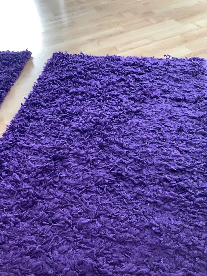 Hochflorteppich, Teppich Set oder auch einzeln in lila in Wörth Kr. Erding