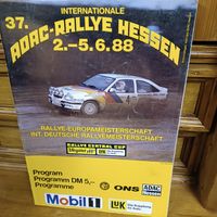 Programmheft HESSEN RALLYE 1988 und Riesenposter Sepp Haider Hessen - Butzbach Vorschau