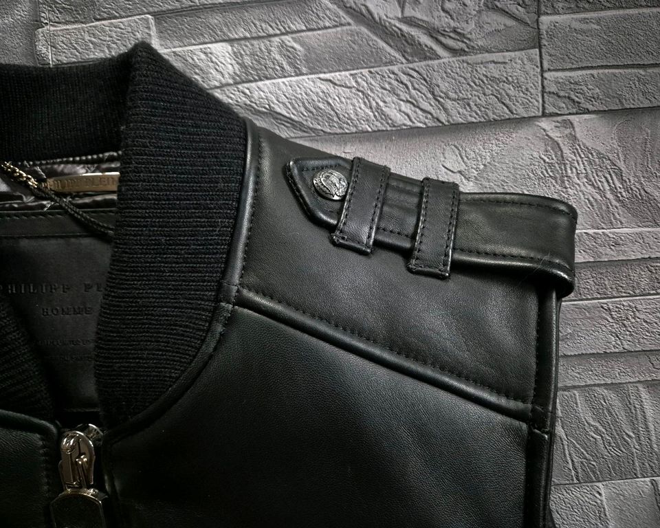 PHILIPP PLEIN LEATHER VEST ELK / L / NEU / in Ober-Mörlen