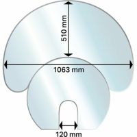 Halbmond-Glasbodenplatte inkl. Unterboden für Kaminofen Ebergötzen - Holzerode Vorschau