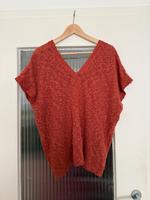 Strick Oberteil Rückenausschnitt rot M Ibiza Boho Hippie Düsseldorf - Hafen Vorschau