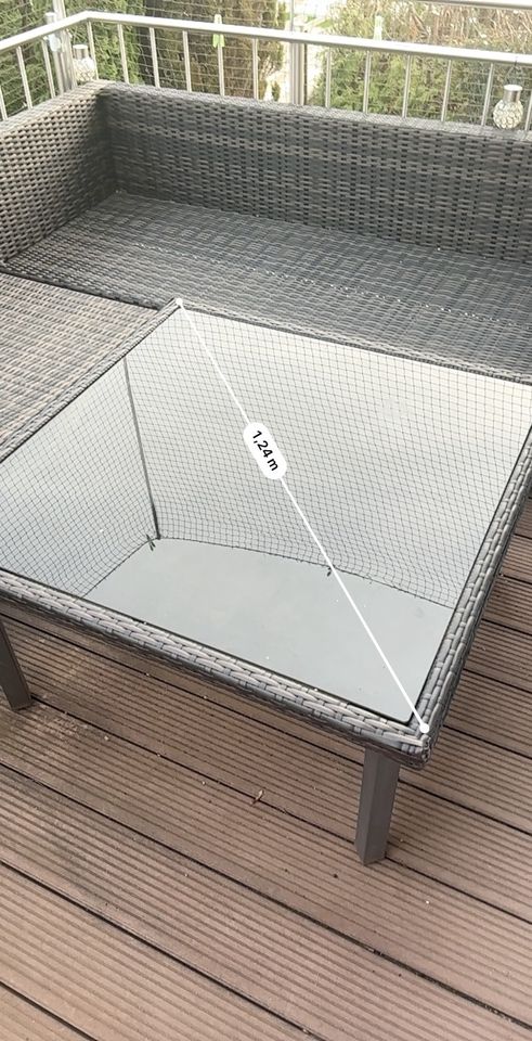 Tisch Outdoor Rattan Glasplatte in Isen